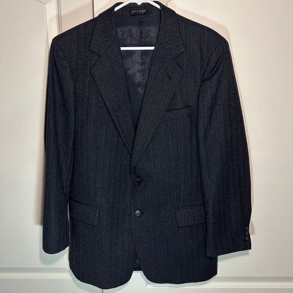 Other - Pinstripe‎ Wool Blazer Business Suit Jacket Career Wear Size 41